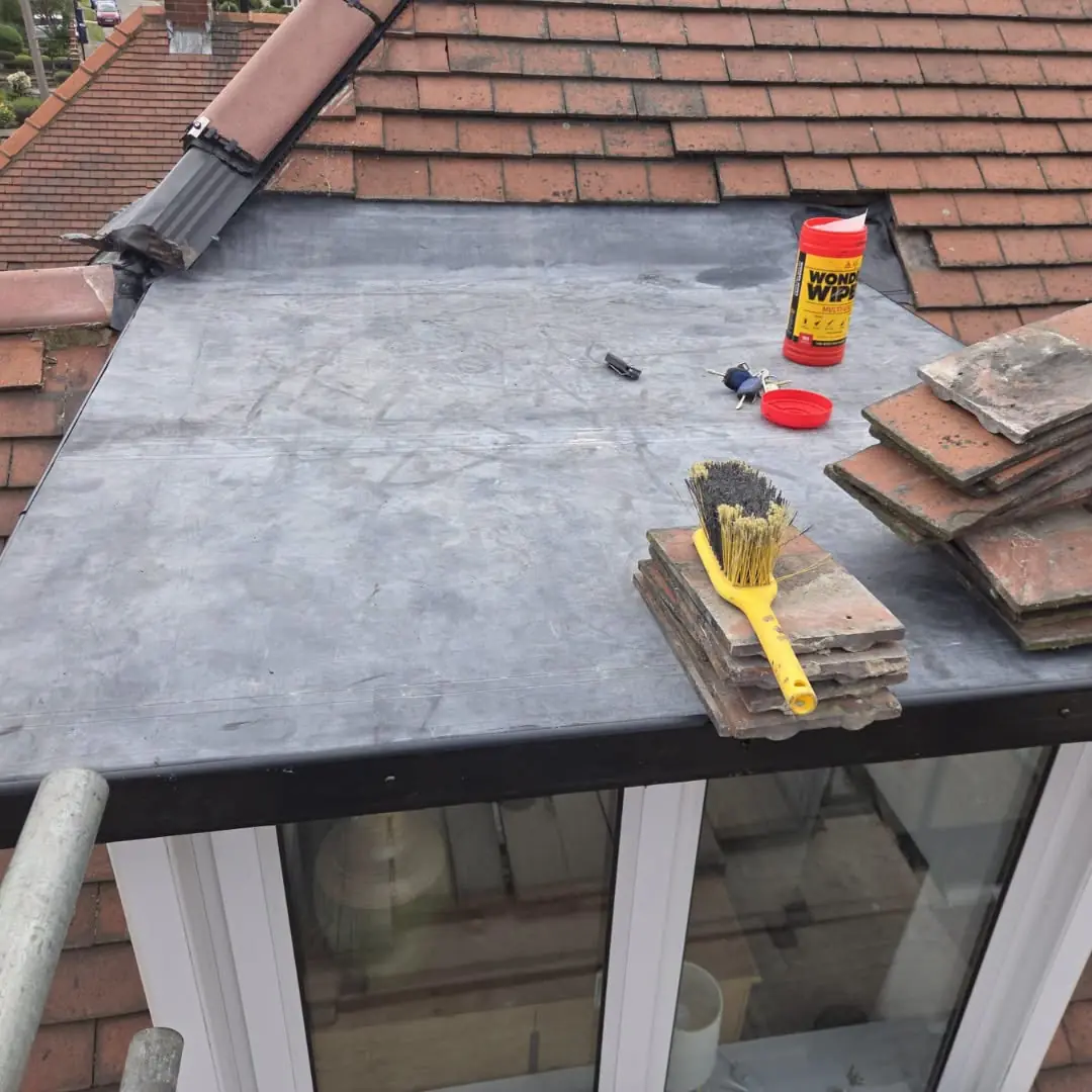 Step 4: a new EPDM membrane laid on a flat roof by Forthcoming Group