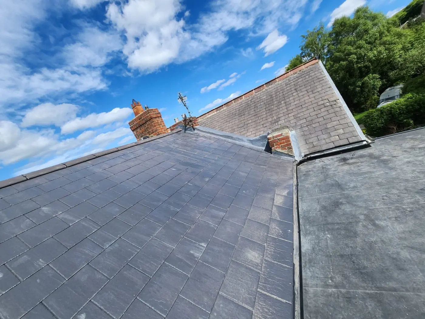 A completed slate roof replacement by Forthcoming Group